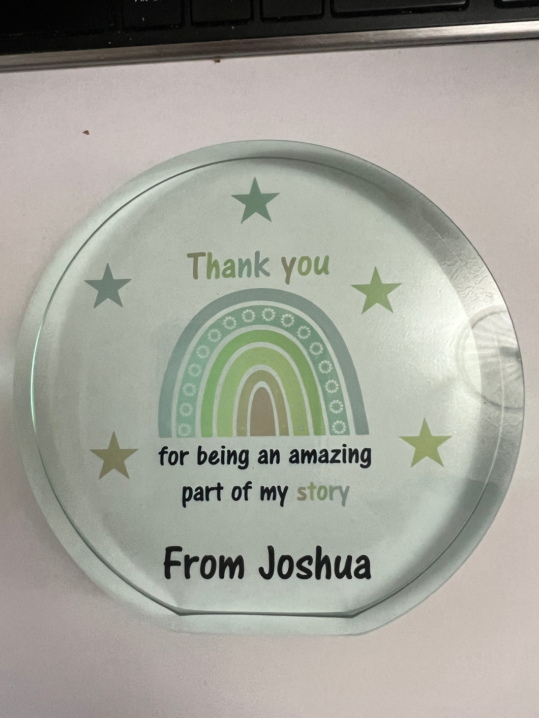 Jade Glass Teacher Thank you Gift UV Printed