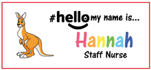 Load image into Gallery viewer, GOSH Animal Name Badge #hello my name is... KANGAROO
